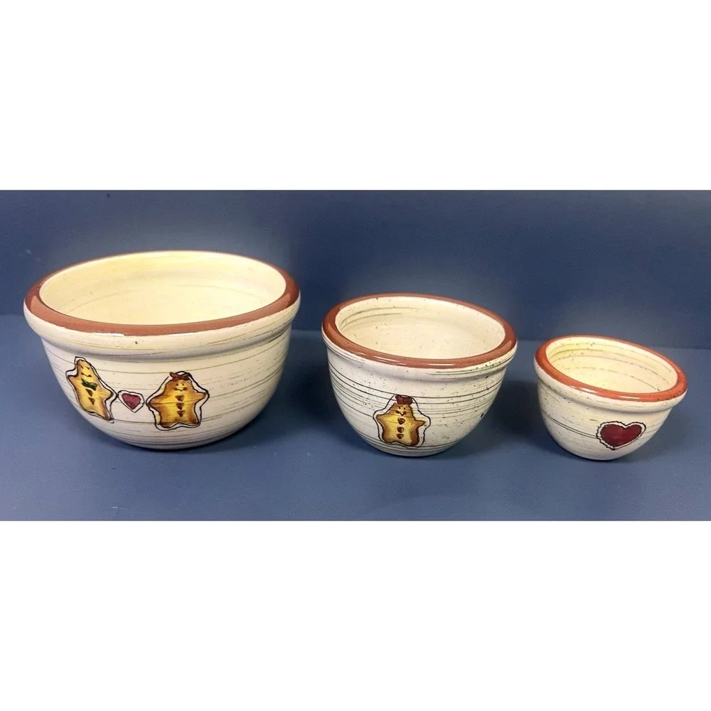 Boyds Bears Jilian's Sugar Spice Bowls 654616 Miniature Nesting Bearware Pottery